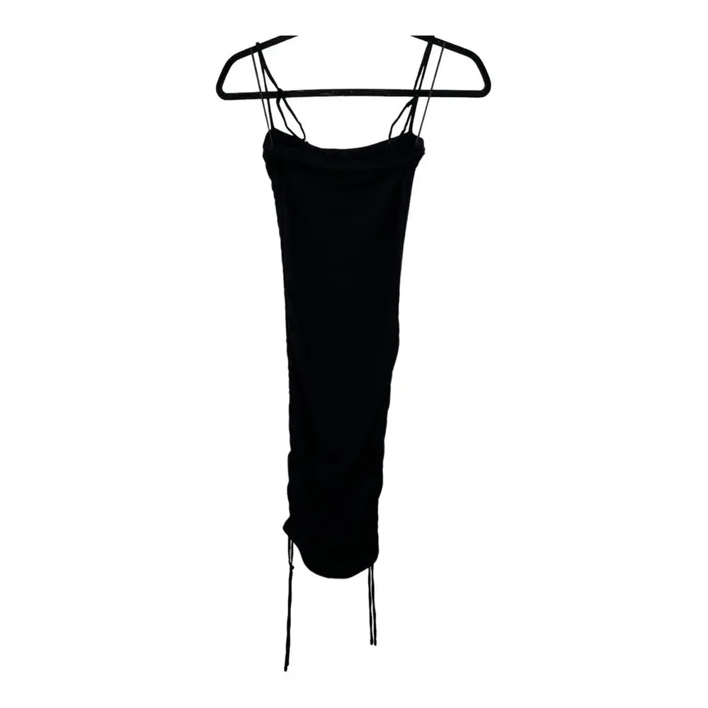 Good American Dress ruched sleeveless black size 0 (XS) - Picture 4 of 8